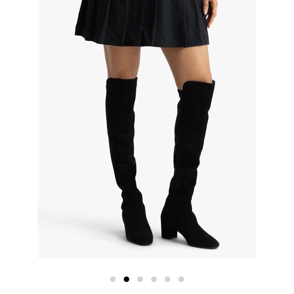 Stuart Weitzman Black Over-the-Knee Boots with Block Heel